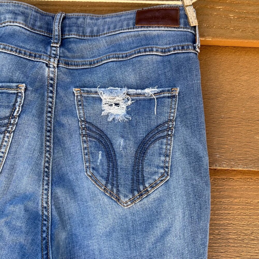 Hollister Curvy High-Rise Super Skinny Distressed Jeans W28 L30 Blue Denim Women - Picture 11 of 13